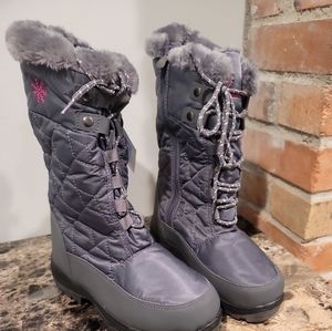 Women's Waterproof Mid Calf Boots Faux Fur Lined Zipper Warm Winter Snow Boots 7